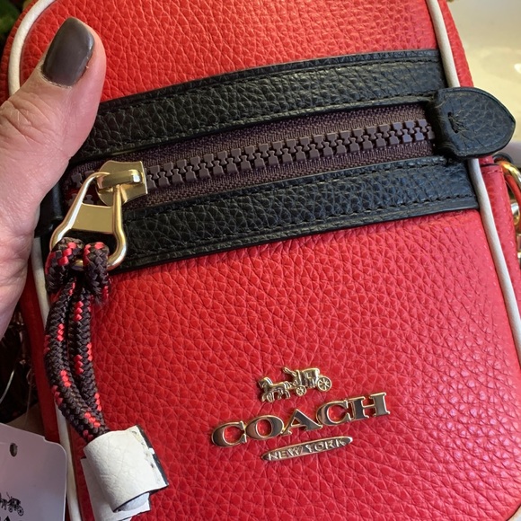 SOLD⛔️Authentic COACH LEATHER COLORBLOCK Phone/card Crossbody - Picture 4 of 14